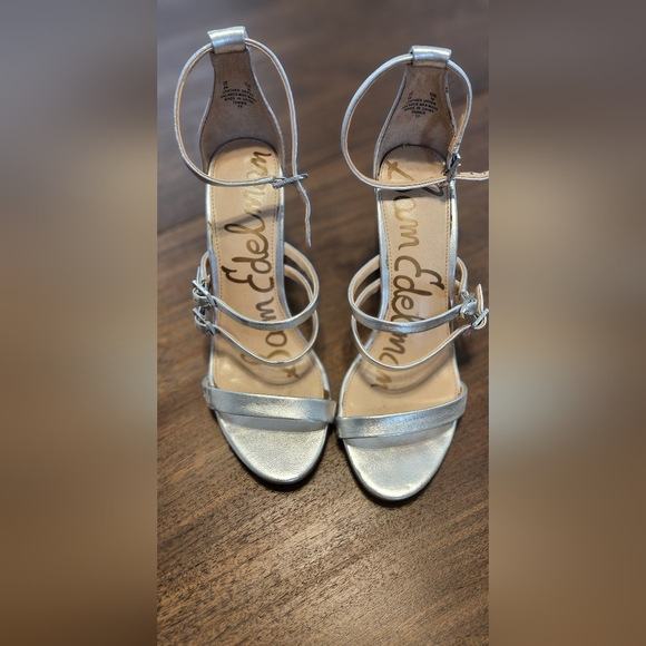Sam Edelman Tammie Silver Ankle Strap Sandals - Picture 11 of 12